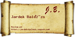 Jardek Balázs névjegykártya